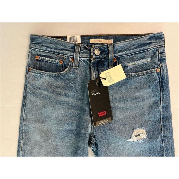Levi's Premium Women's Sz 27 x 28 Blue Wedgie Straight Jeans $100+ - Picture 2 of 8